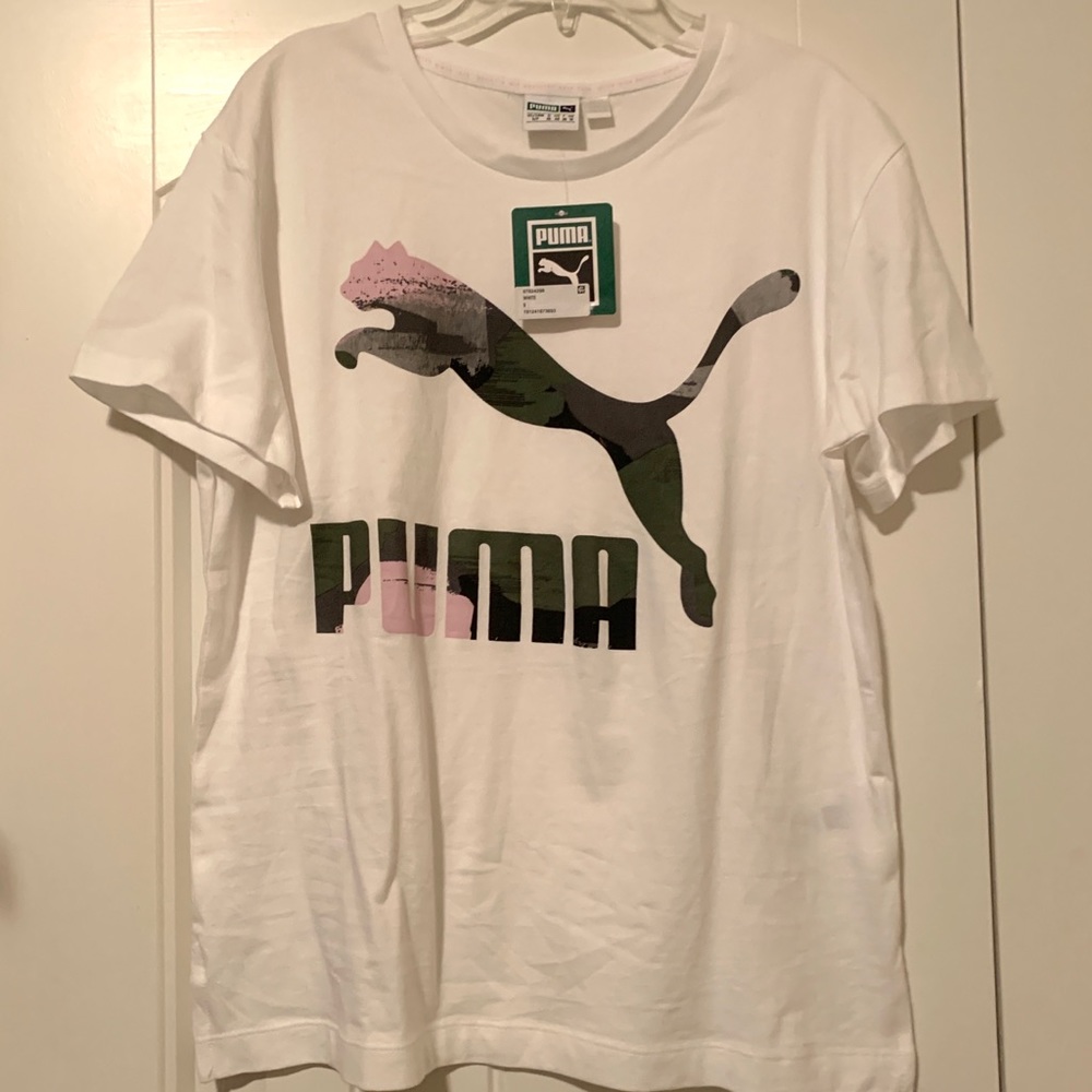 New!  Puma graphic white 100% Cotton t-shirt size